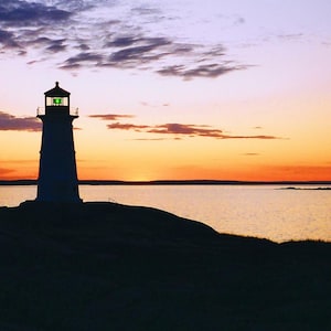 Peggys Cove, Nova Scotia, Sunset Photography, Nautical Landscape, Wall Decor, 5 x 7 Matted Print