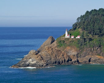 Nautical Print, Heceta Head Lighthouse, Fine Art Photography, Oregon Coast, Pacific Ocean, 8 x 10 Wall Art