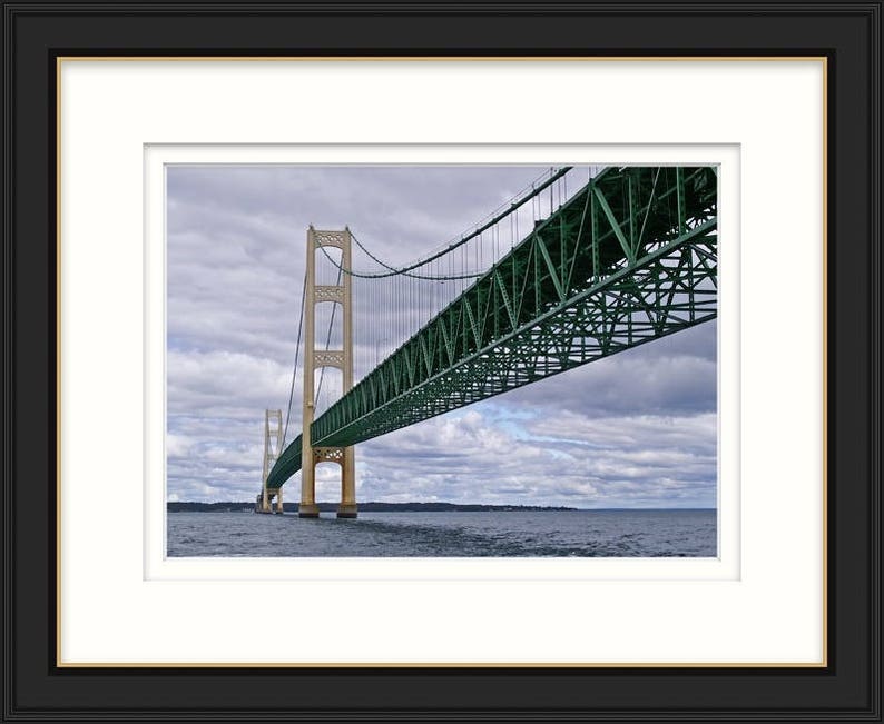 Mackinac Bridge, Fine Art Photography, The Mighty Mac, Michigan Decor, 5 x 7 Home Decor, Color Print, Straits of Mackinac image 5