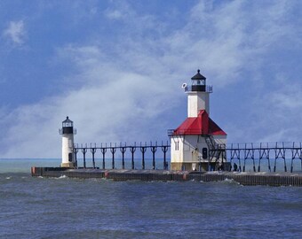 Nautical Photography, 5 x 7 Photo Set, Michigan Lighthouses,