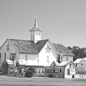 Rural America, Star Barn, Fine Art Photography, Black and White, Classic Barn, 8 x 10 Wall Art, Historic Pennsylvania image 1