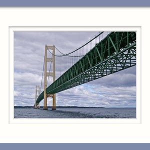 Mackinac Bridge, Fine Art Photography, The Mighty Mac, Michigan Decor, 5 x 7 Home Decor, Color Print, Straits of Mackinac image 3