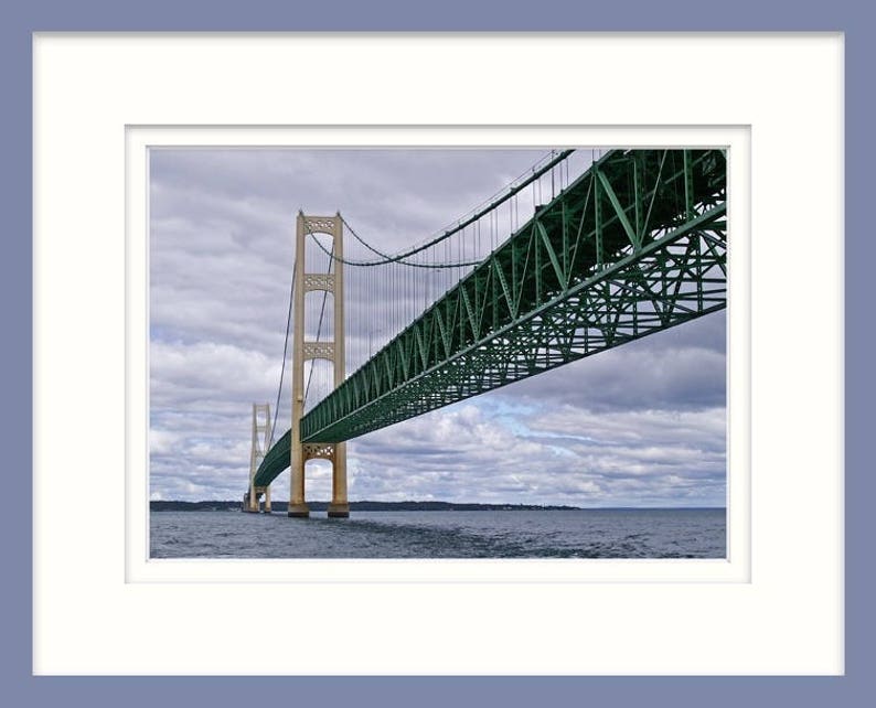 Mackinac Bridge, Fine Art Photography, The Mighty Mac, Michigan Decor, 5 x 7 Home Decor, Color Print, Straits of Mackinac image 3