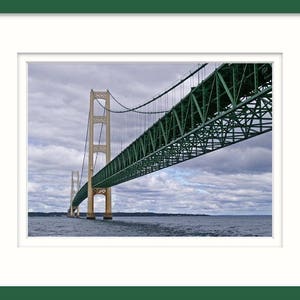 Mackinac Bridge, Fine Art Photography, The Mighty Mac, Michigan Decor, 5 x 7 Home Decor, Color Print, Straits of Mackinac image 4