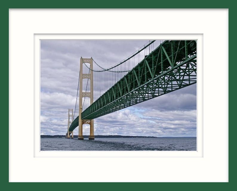 Mackinac Bridge, Fine Art Photography, The Mighty Mac, Michigan Decor, 5 x 7 Home Decor, Color Print, Straits of Mackinac image 4