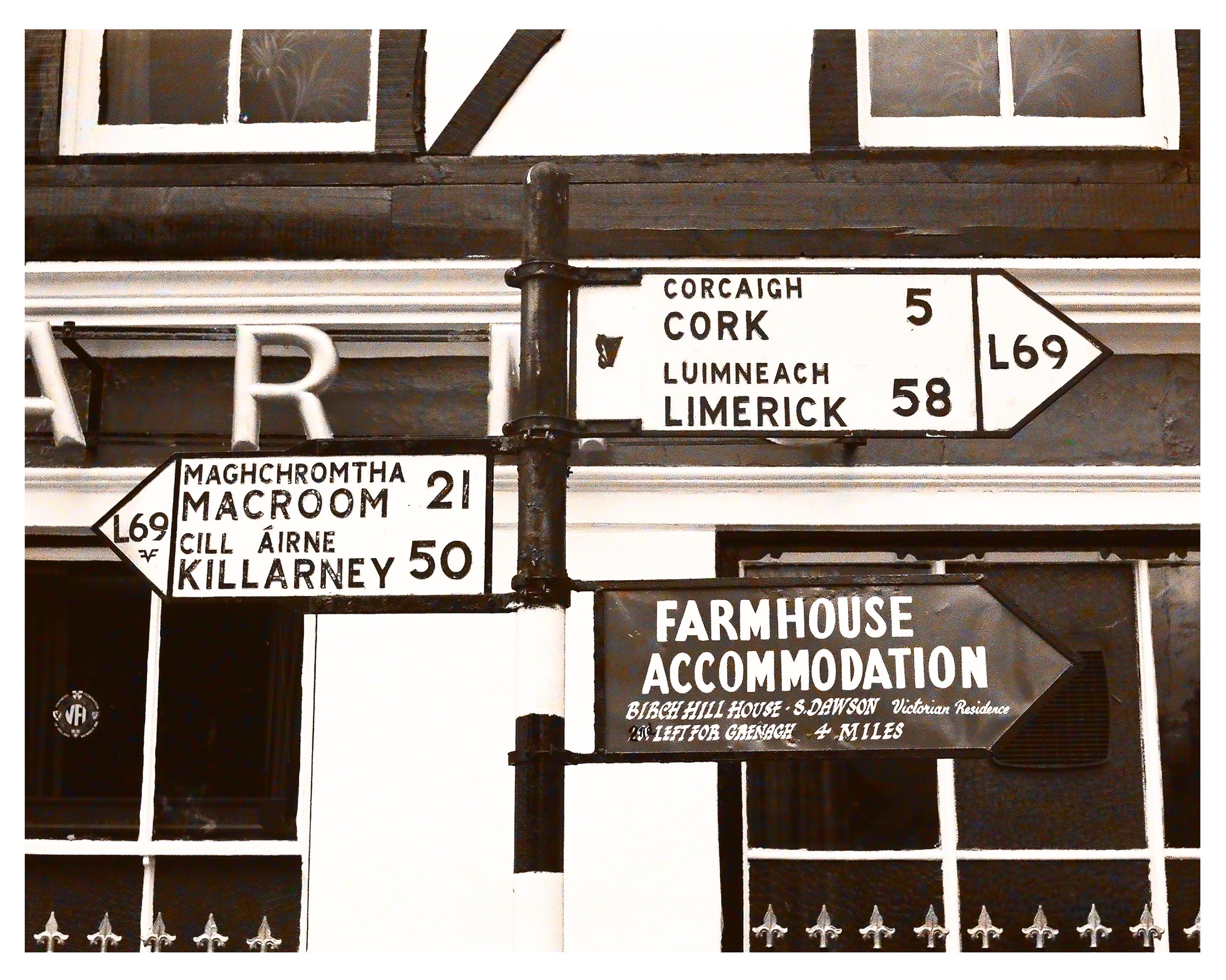 Ireland Road Signs, Art Photography, 11 x 14 Irish Decor, Cork And Limerick