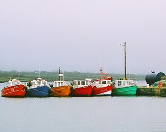 Fishing Boats, Fine Art Photography, Irish Decor, Wall Art, 5 x 7 Wall Print