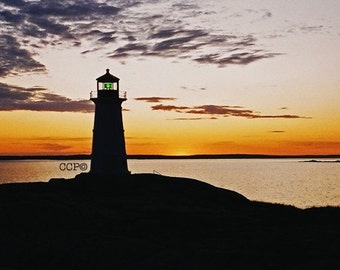 Nova Scotia Fine Art Photography, Peggys Cove Sunset, Nautical Landscape, Wall Decor, 5 x 7 Matted Print