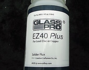 EZ40 PLUS Safer Solder Flux 4 oz Stained Glass Supplies Liquid Zinc Lead Copper