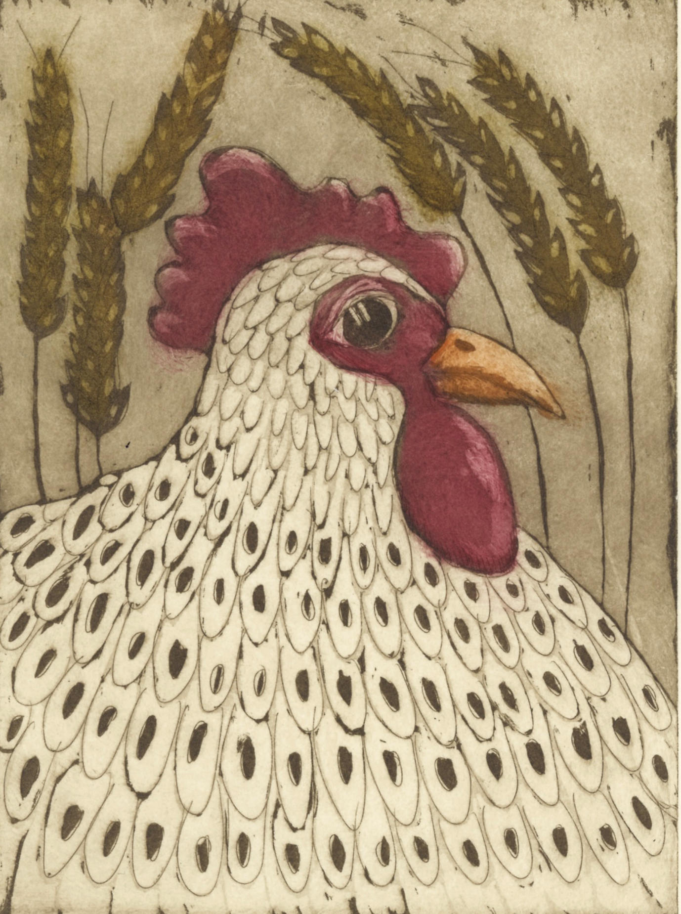 Farm animal art print farm art print hen art print chicken Etsy