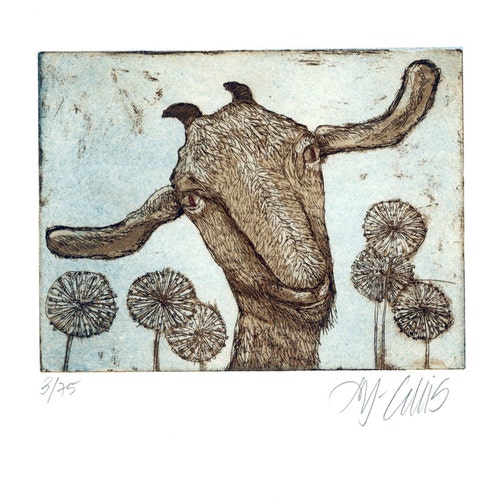 Etching Goat Art Print Animal Wall Art Farm Animal Art Etsy