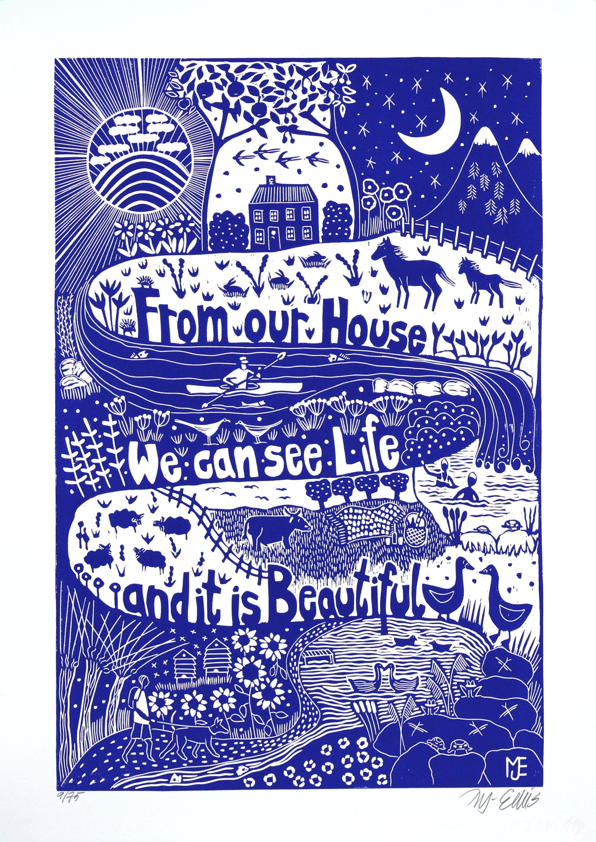 木版画『Beautiful day 』 Japanese Art Print 