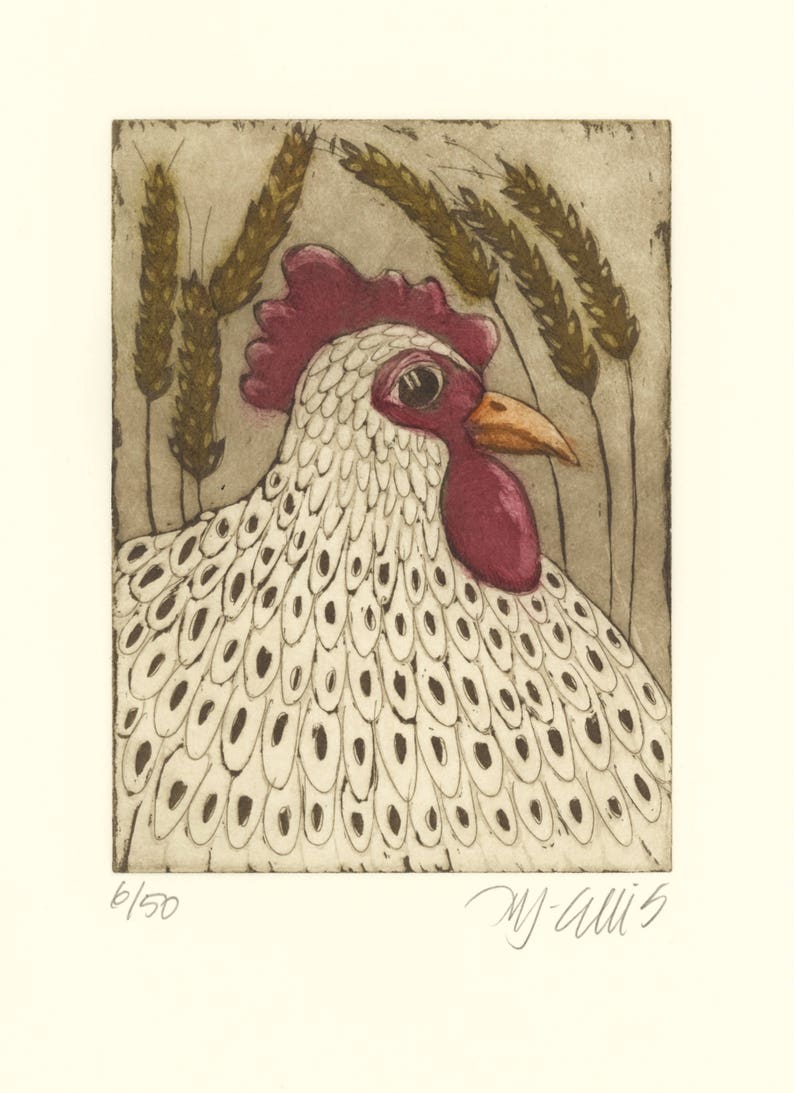 Farm Animal Art Print Farm Art Print Hen Art Print Chicken Etsy