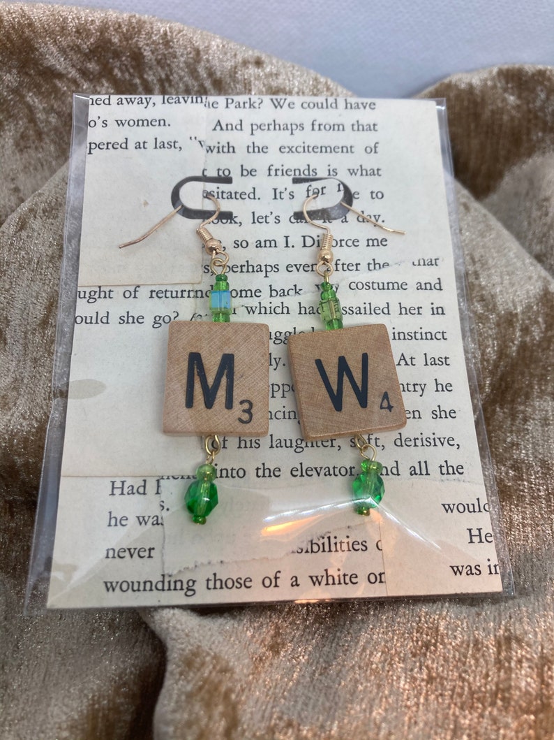 CUSTOM Scrabble Tile Letter Earrings