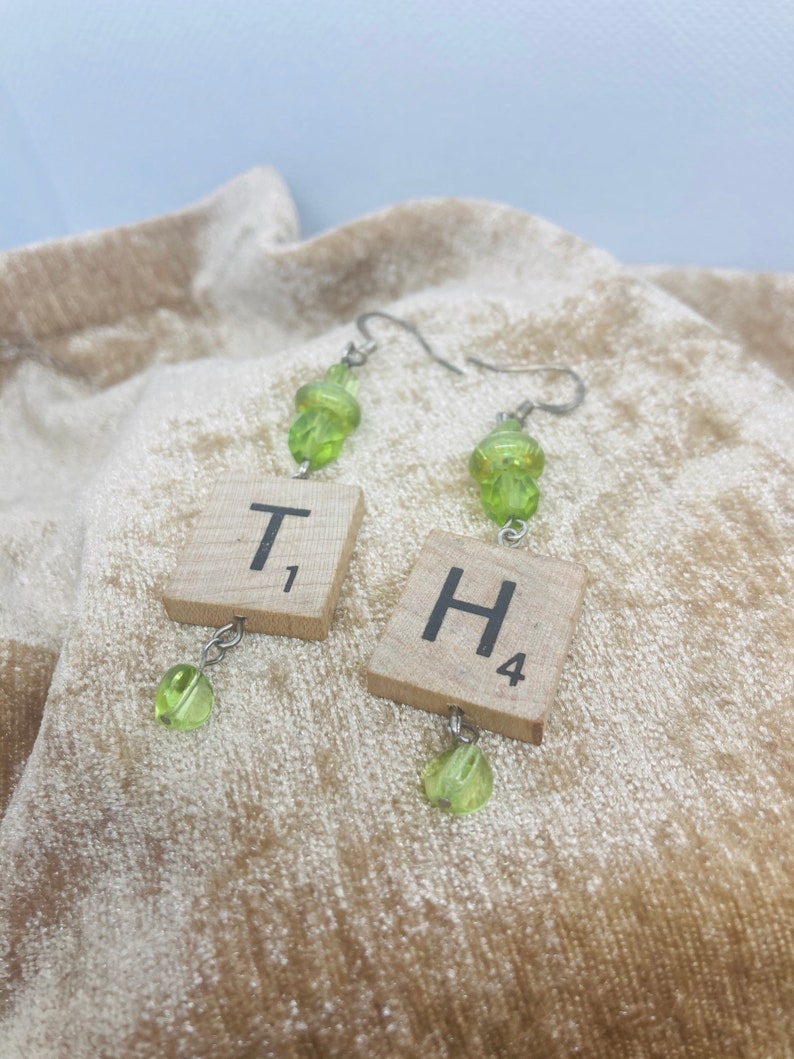CUSTOM Scrabble Tile Letter Earrings