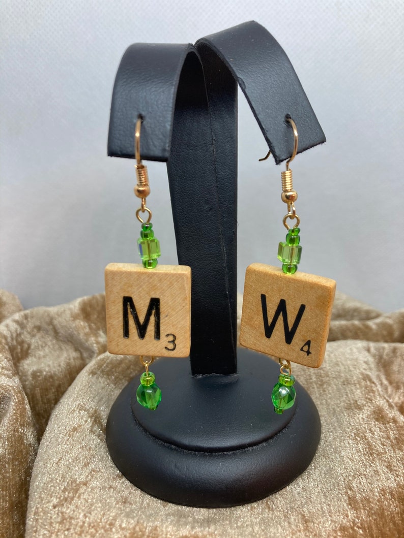CUSTOM Scrabble Tile Letter Earrings