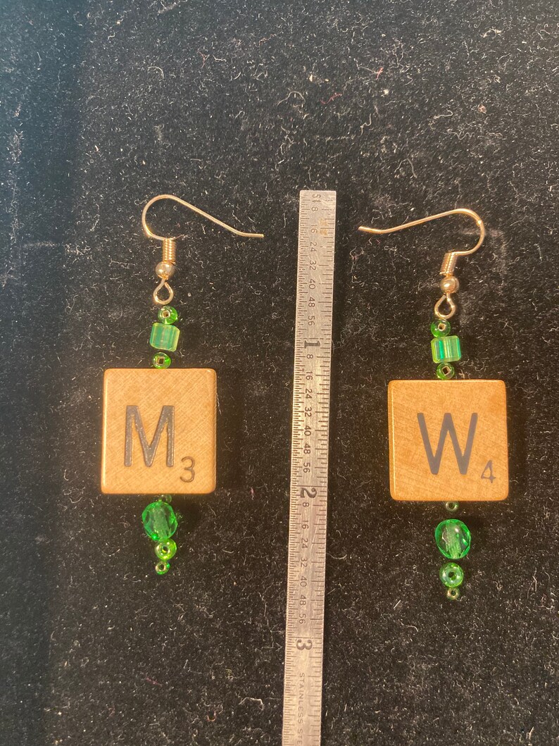CUSTOM Scrabble Tile Letter Earrings