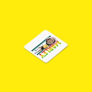 Bob Marley Cartoon fan made White MDF Coaster