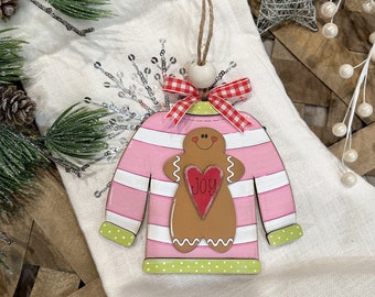 Gingerbread Ugly Christmas Sweater Ornament