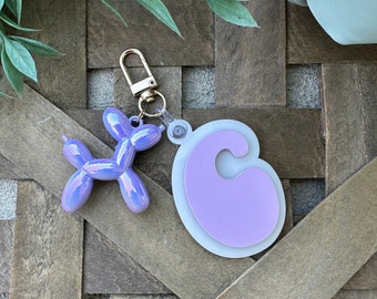 Personalized Monogram Balloon Dog Keychain Bag Tag