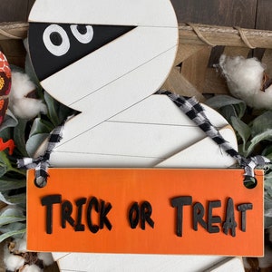 Wooden Trick Or Treat Mummy | Halloween Home Decor | Halloween Mummy | Halloween Porch Decorations | Fall Home Decor | Mummy