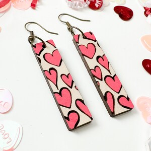 Heart Dangle Earrings | Valentines Day Gift | Holiday Earrings