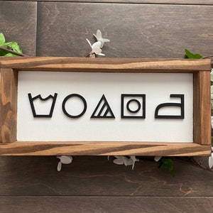 3D Wood Sign | Laundry Symbols Sign | Farmhouse Style | Rustic Home Decor | Mini Wood Signs | Best Selling Items | Laundry Room