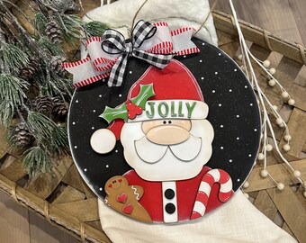 Jolly Santa Christmas Door Hanger