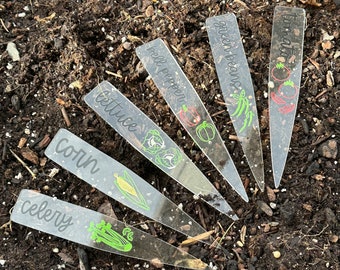 Vegetable Garden Stakes | Garden Markers | Plant Stakes | Garden Decor