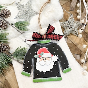 Weihnachtsmann Polka Dot Ugly Christmas Sweater Ornament