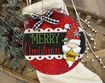 Merry Christmas Seasonal Door Hanger