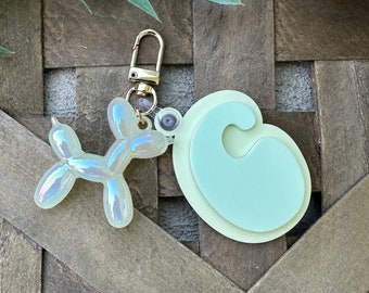 Personalized Monogram Balloon Dog Keychain Bag Tag