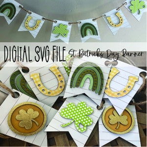 Digital SVG File St Patrick's Day Garland Laser Ready image 1