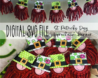 Digital SVG File | Leprechaun Garland | St Patrick's Day Decor | Laser Ready