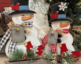 Standing Snowbird Snowmen Set of 2