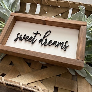 Wood Sign | Sweet Dreams | Farmhouse Style | Rustic Home Decor | Mini Wood Signs |
