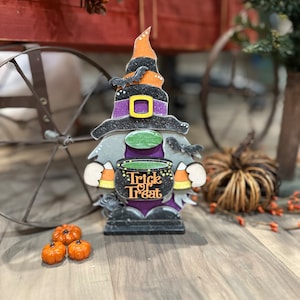 Standing Halloween Trick or Treat Witch Gnome