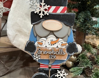 Standing large Snowball Snowman Gnome