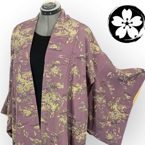 Vintage silk kimono, purple