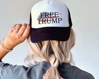 Free Trump 2024 Trucker Hat. MAGA Trucker Hat. Donald Trump Trucker Hat. Make American Great Again Hat. Gift for Him. Gift for Her.