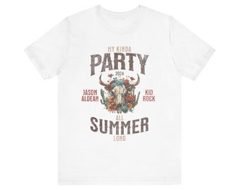 Rock the Country 2024 Concert Shirt. Jason Aldean and Kid Rock Concert Shirt. Summer Concert Shirt. My Kinda Party Shirt.