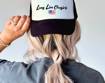 Long Live Cowgirls Country Trucker Hat. Concert Hair Trucker Hat. Jason Aldean Kid Rock Concert Trucker Hat. Gift for Her.
