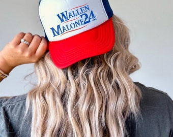 Wallen Malone 2024 Country Music Festival Trucker Hat. Morgan Wallen Baseball Cap. Gift for Her. Funny Political Satire 2024 Hat.