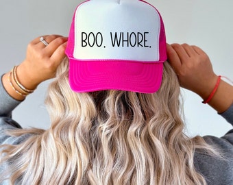 Mean Girls Quote. Boo. Whore Funny Trucker Hat. Summer Hair Trucker Hat. Mean Girls Baseball Hat. Gift for Her. Mother's Day Gift.