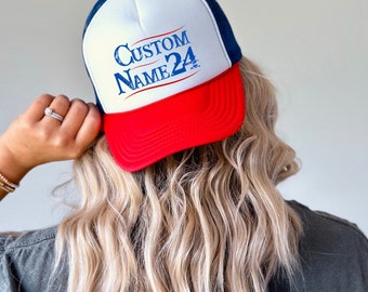 CUSTOM Funny Political Satire 2024 Trucker Hat. Custom Name or Team Trucker Hat. Personalized Trucker Hat. Gift for Him. Gift for Her.