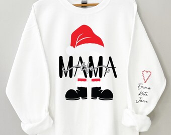 Custom Personalized Grandma Nana Mimi Mama Christmas Santa Claus Crewneck Sweatshirt. Unisex Heavy Blend™ Crewneck Sweatshirt