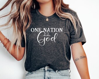 One Nation Under God Christian Jesus loves tshirt. People Like You, Please Like Me. Bella Canvas 3001. Unisex Jersey Short Sleeve Tee