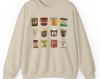 VINTAGE jar of PEANUT BUTTER Sweatshirt, funny crewneck, retro sweatshirt for women. Unisex Heavy Blend™ Crewneck Sweatshirt