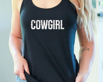 Cowgirl Country Women's Racerback Tank Top. Summer Concert Shirt. Country Music Festival Tank Top. Gift for Her.