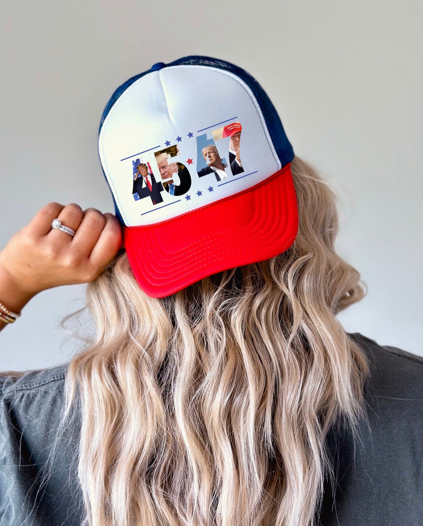 45 47 Trucker Hat. TRUMP VANCE '24 Trucker Hat. MAGA Baseball Cap. Adjustable Summer Snapback. Trendy Girly Cap. Trump 2024.